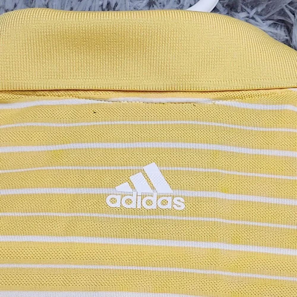 Adidas Rhode Island‎ Golf Polo Shirt Mens Size Large NCAA Golf Climalite Striped